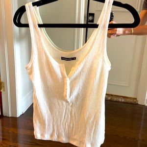Abercrombie & Fitch off white Henley tank M
